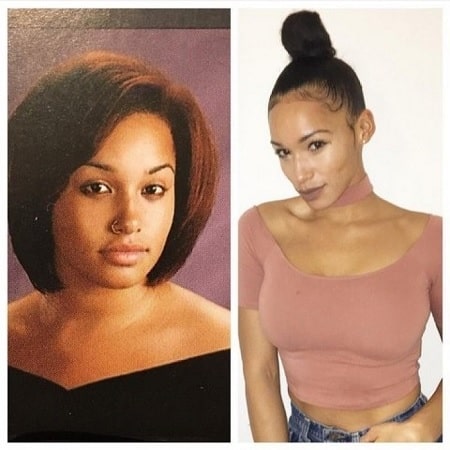 A picture of Princess Love before (left) and after (right).